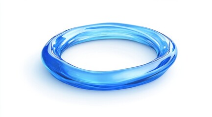 Naklejka premium 3D rendering of a blue transparent swirling water torus.