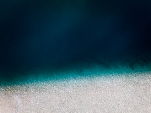 Aerial view of tropical sandbar 