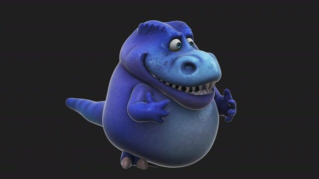 Fun 3D cartoon dino talking (with alpha channel)