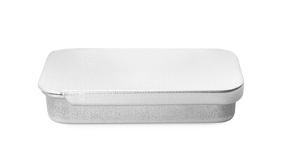 Natural solid perfume in container isolated on white