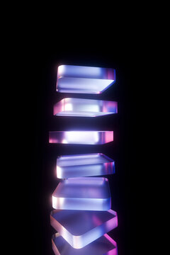 Horizontal Glass Panels with Gradient Glow