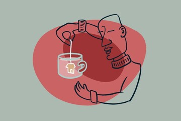 Man drinking tea