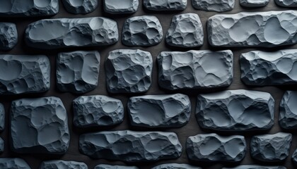 Fototapeta premium Dark gray slate rock wall texture. Natural stone pattern creates seamless tileable surface. Ideal for construction interior design projects. Grunge aged look suggests weathered, eroded stone. Rough