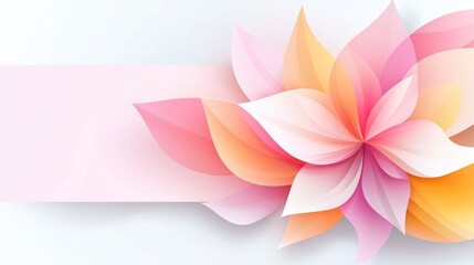 Obraz premium A vibrant floral design with soft colors and a blank banner.