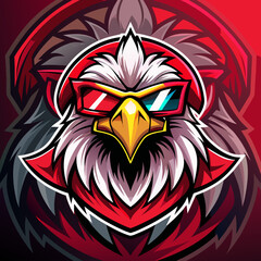 Fototapeta premium Red Eagel esport logo
