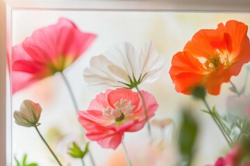 Fototapeta premium A close-up view of various flowers arranged in a vase, suitable for decorating or gift-giving