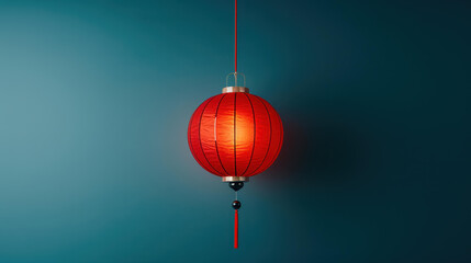 Obraz premium Celebrate the festive season with vibrant lanterns, illuminating the charm of Chinese New Year against a dark backdrop.