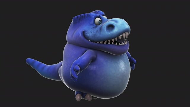Fun 3D cartoon dino talking (with alpha channel)