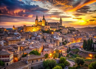 Obraz premium Toledo Spain Sunset Cityscape Urban Exploration Photography