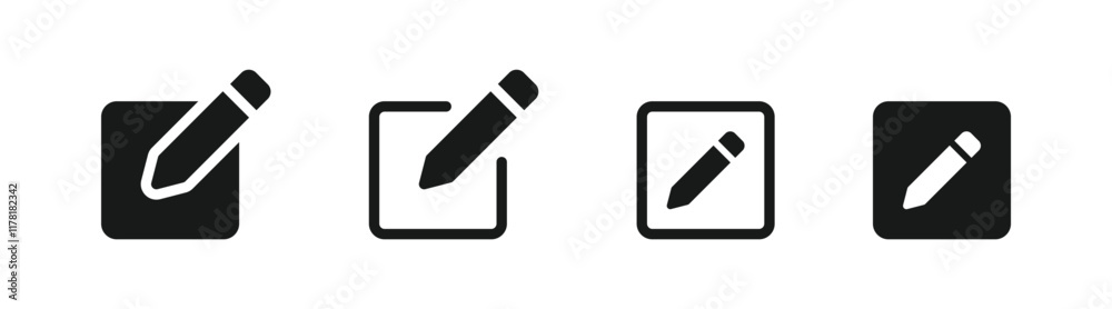 Fototapete edit pen icon, create modify pen sign button, pencil icon, sign up icon - editing text file document