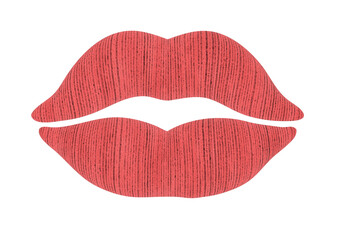 Lips Kiss Lipstick red makeup girl passion desire lust imprint