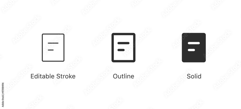 Poster Document icon vector written paper symbol. file document sheets icon . DITABLE STROKE ICON, outline and filled web icons vector sign