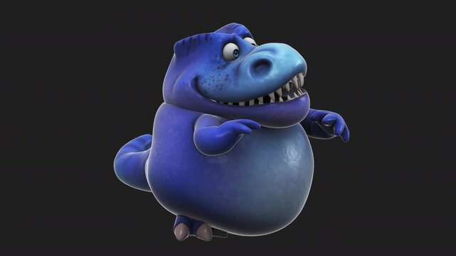 Fun 3D cartoon dino talking (with alpha channel)