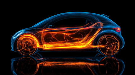 Concept car with black background