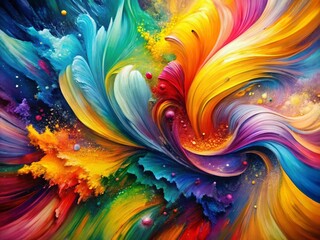 Fototapeta premium Vibrant Abstract Canvas: Bold Brushstrokes & Textured Art for Modern Decor
