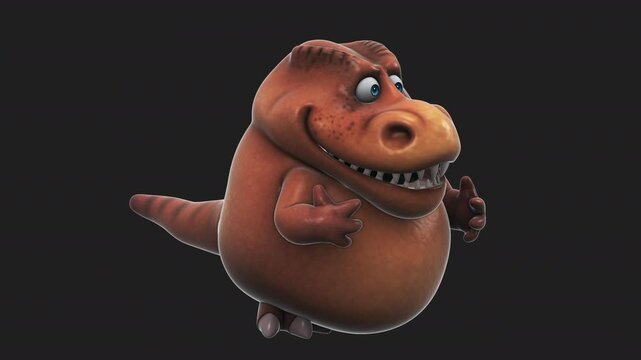 Fun 3D cartoon dino talking (with alpha channel)