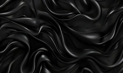 Flowing black fabric background, ideal for luxury or dark themes.