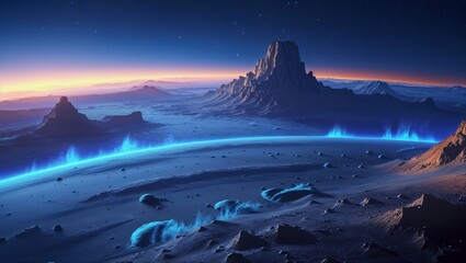 Fantastic scenery on a rocky planet