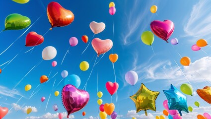 Balloons fly into the sky