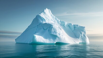 White iceberg in the open sea