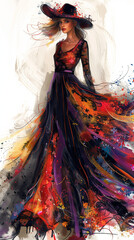 woman in a dress