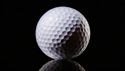 Golf ball on black background, isolated 
