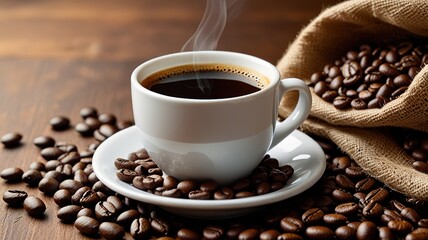 Coffee on caffe background