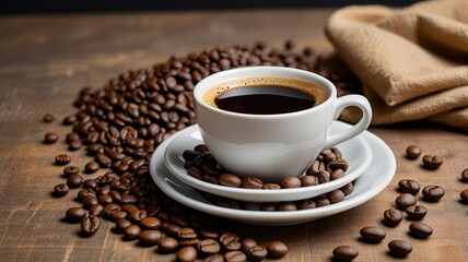 Coffee on caffe background