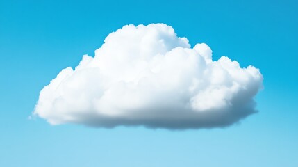 A solitary, fluffy white cloud against a bright blue sky, representing tranquility and nature's beauty.