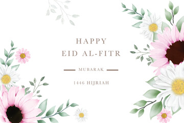 Naklejka premium Eid Mubarak greeting card