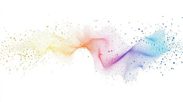 an abstract scatter plot clipart, statistical analysis element, artistic style, rainbow gradient, isolated on white background