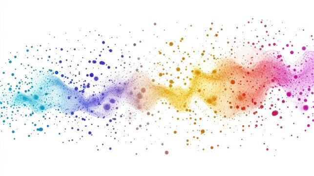 an abstract scatter plot clipart, statistical analysis element, artistic style, rainbow gradient, isolated on white background