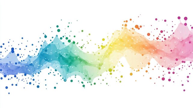 an abstract scatter plot clipart, statistical analysis element, artistic style, rainbow gradient, isolated on white background