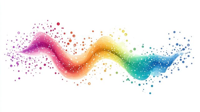 an abstract scatter plot clipart, statistical analysis element, artistic style, rainbow gradient, isolated on white background