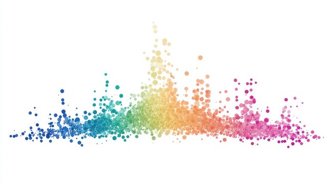 an abstract scatter plot clipart, statistical analysis element, artistic style, rainbow gradient, isolated on white background