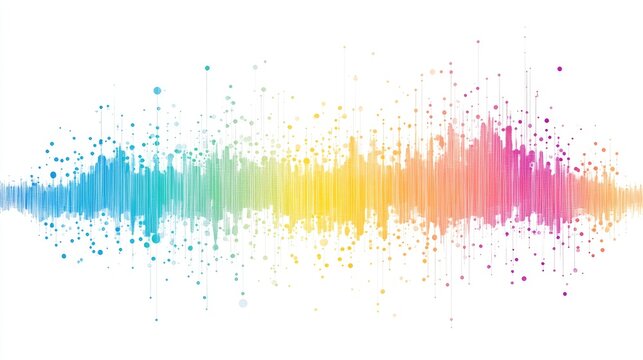an abstract scatter plot clipart, statistical analysis element, artistic style, rainbow gradient, isolated on white background