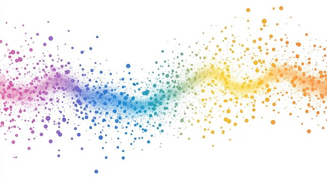 an abstract scatter plot clipart, statistical analysis element, artistic style, rainbow gradient, isolated on white background