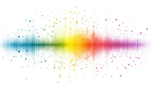 an abstract scatter plot clipart, statistical analysis element, artistic style, rainbow gradient, isolated on white background