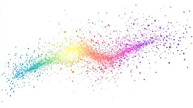 an abstract scatter plot clipart, statistical analysis element, artistic style, rainbow gradient, isolated on white background