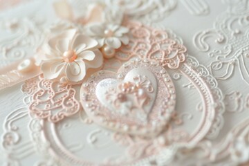 Obraz premium Elegant embossed wedding card design