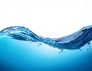 blue water wave isolated on white background
