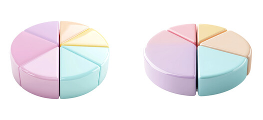 Obraz premium Colorful Pie Chart on Transparent Background