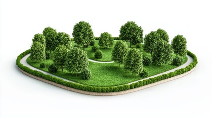 architectural concept drawing, urban park residential integration, sustainable city layout, detailed green space design, isolated on white background