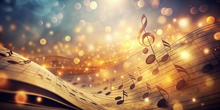 Vintage Classical Music: Elegant Floating Musical Notes Background