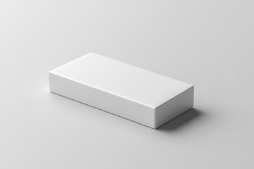 White rectangular box mockup on minimalist gray background