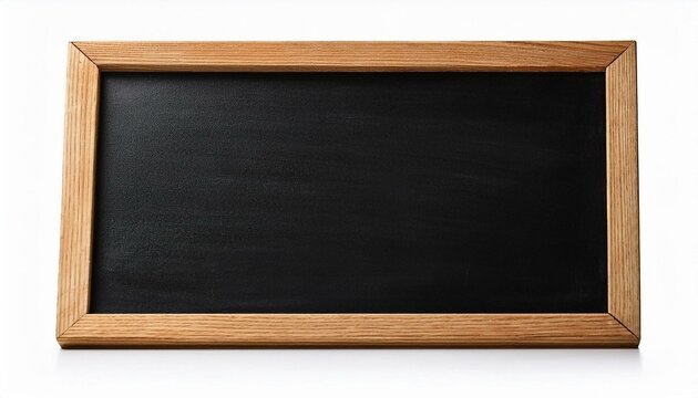Blank black chalkboard. Background and texture. School board on white background	
