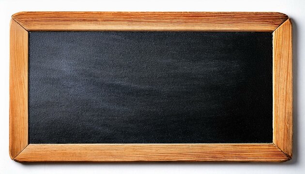 Blank black chalkboard. Background and texture. School board on white background. Back to school concept.	