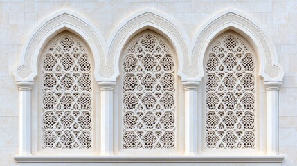 Intricate Decorative Window Design on Historic Building with Arabesque Patterns