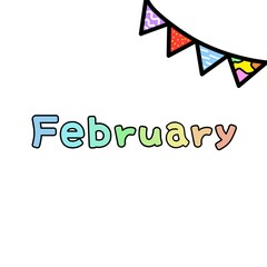 A simple “February” handwriting design.