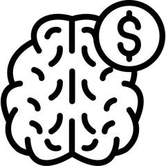 Brain with Dollar Sign Icon